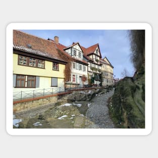 Rocky alley in Quedlinburg Sticker